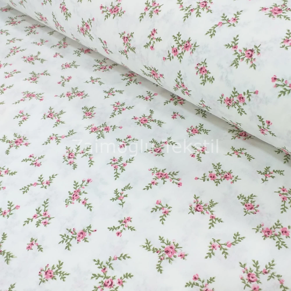 Çiçek Desen Poplin Kumaş