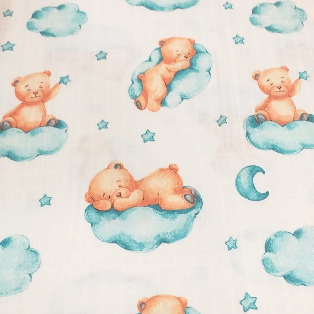 Sevimli Ayılar Müslin Bezi Kumaşı