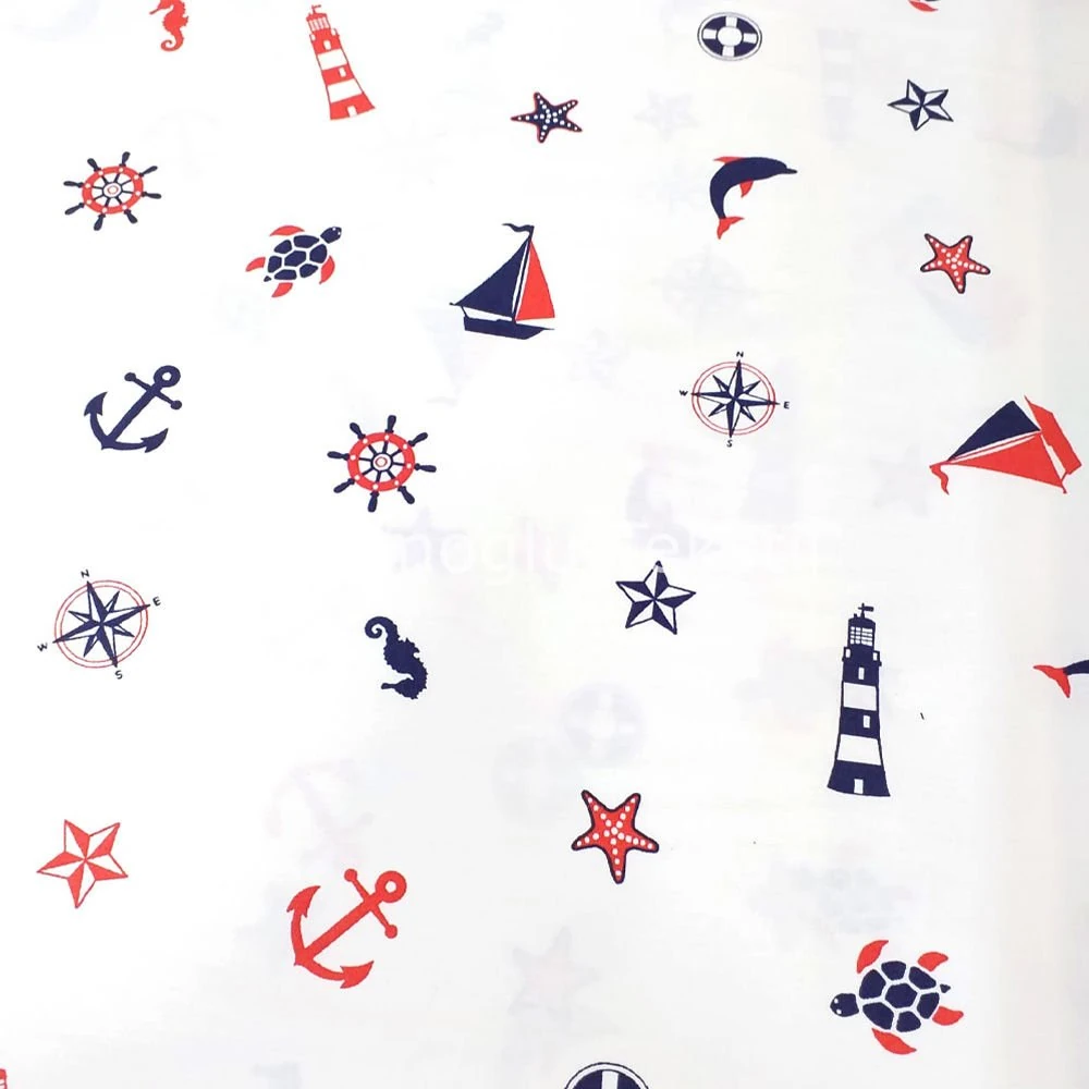 Denizci Desen Poplin Kumaş