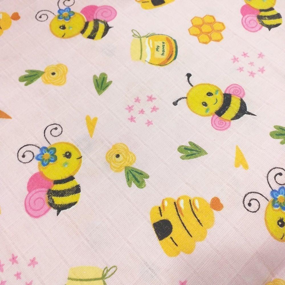 Tatlı Arılar Müslin Bezi Kumaşı