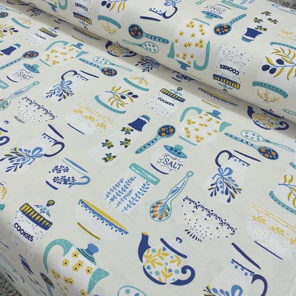 Mutfak Desenli Duck (Panama Keteni) kumaşı