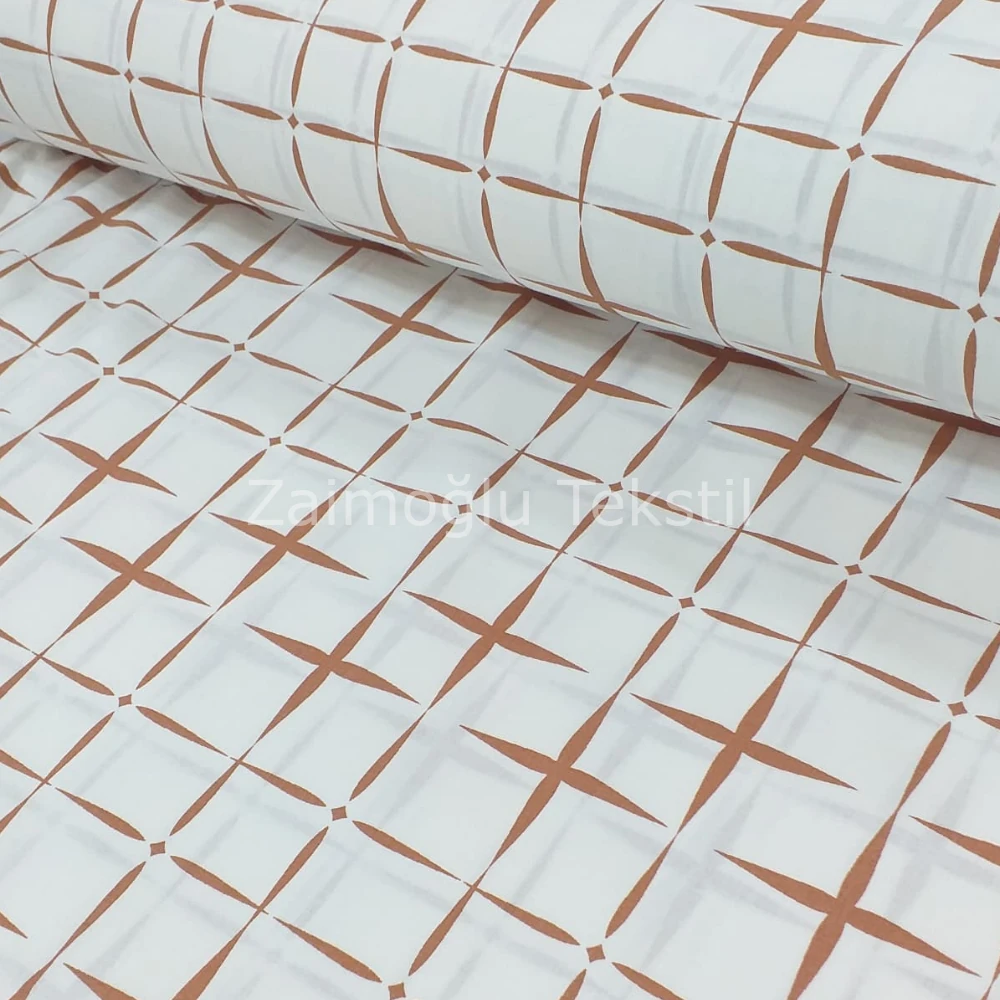 Ekose Desen Poplin Kumaş