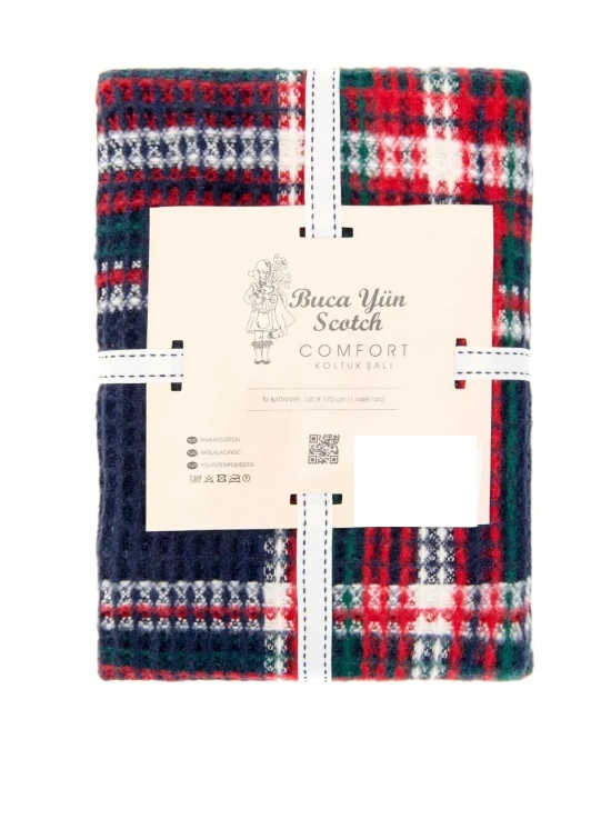 Buca Yün Scotch Battaniye Lacivert