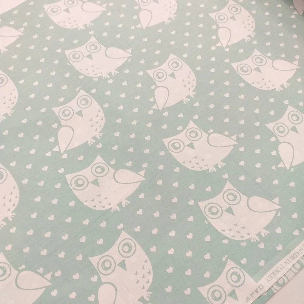 Baykuşlu Desen poplin kumaş