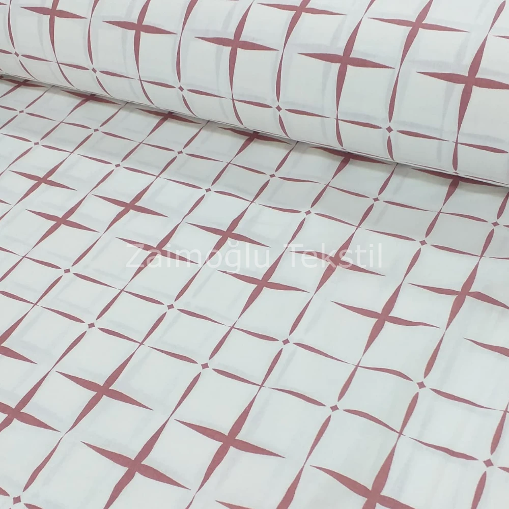 Ekose Desen Poplin Kumaş