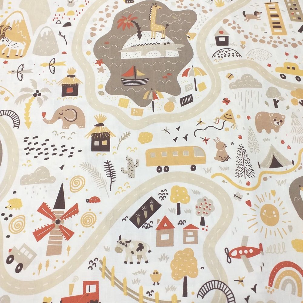 Hayvanlar Dünyası Müslin Bezi Kumaşı