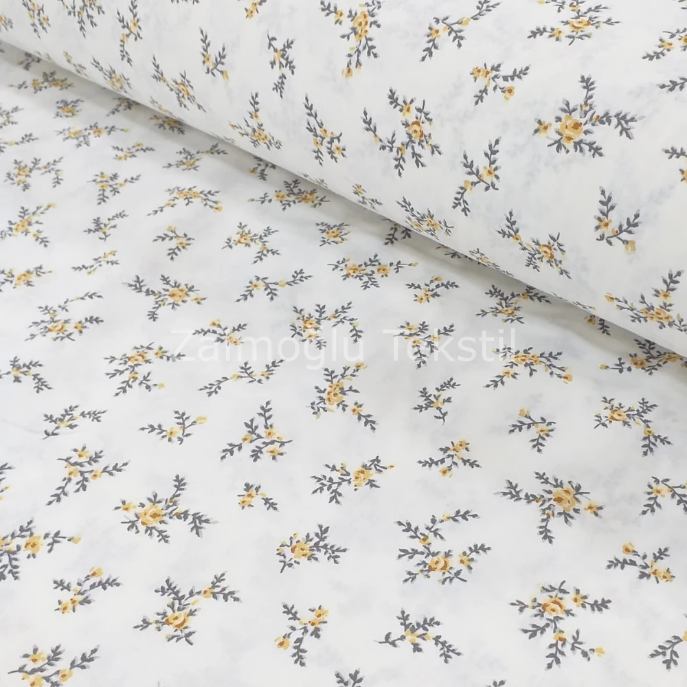 Çiçek Desen Poplin Kumaş