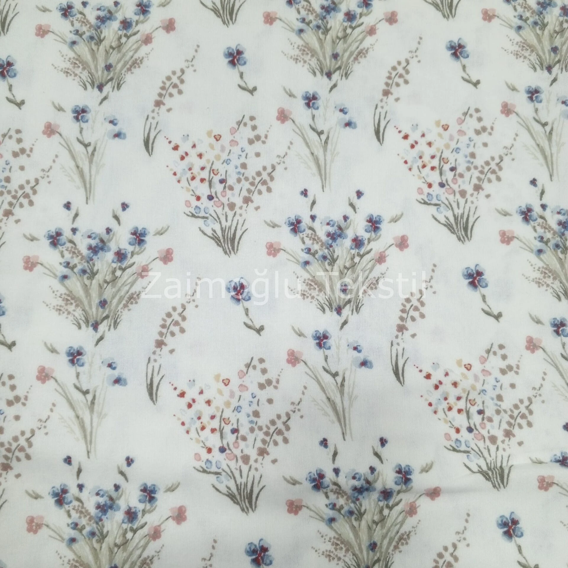 Çiçek Desen Flanel Pazen Kumaş