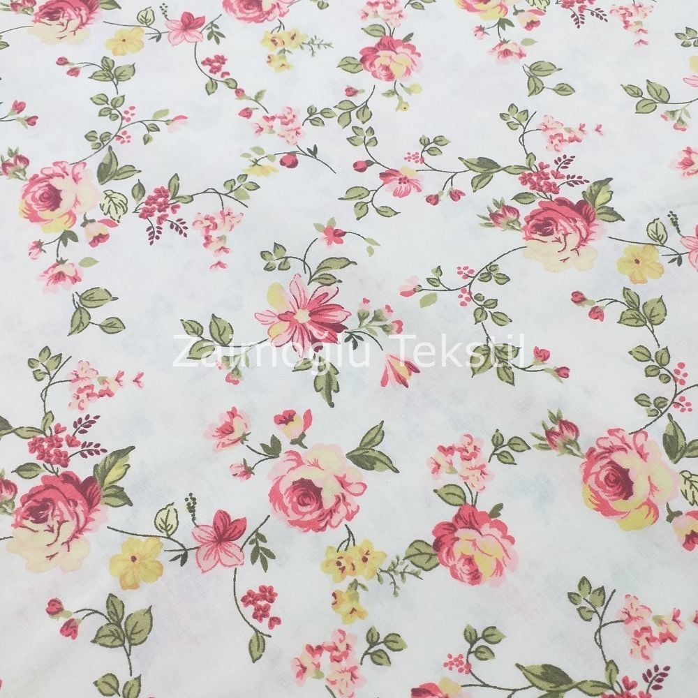 Bahar Çiçekleri Poplin Kumaş
