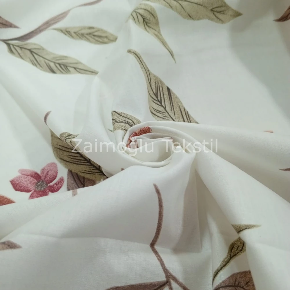 Çiçek Desen Poplin Kumaş