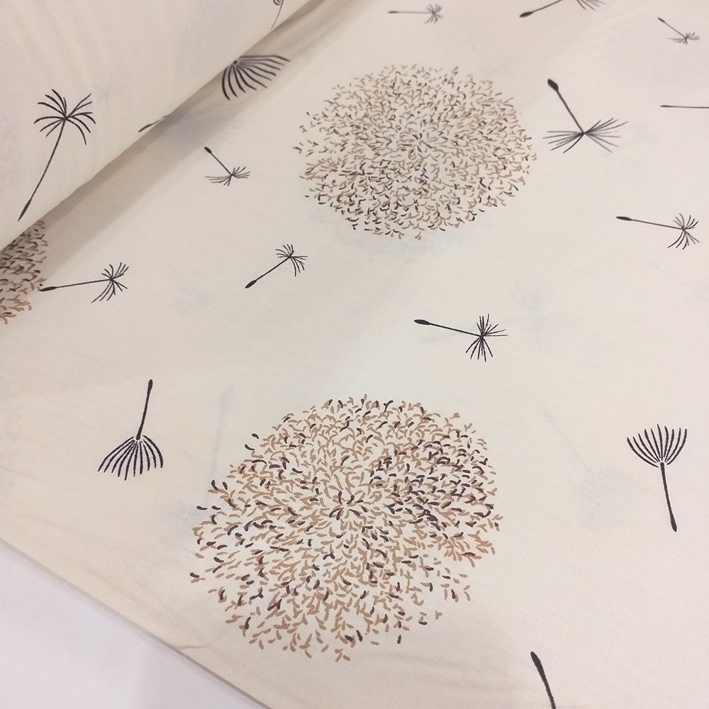 Karahindiba Desenli Poplin Kumaş