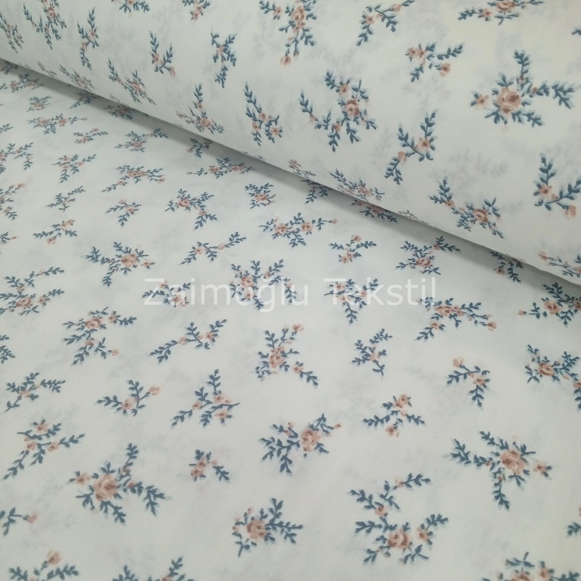 Çiçek Desen Poplin Kumaş