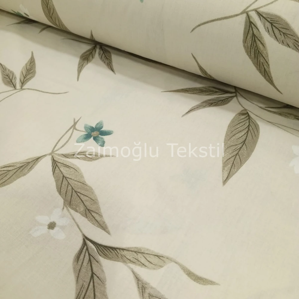 Çiçek Desen Poplin Kumaş