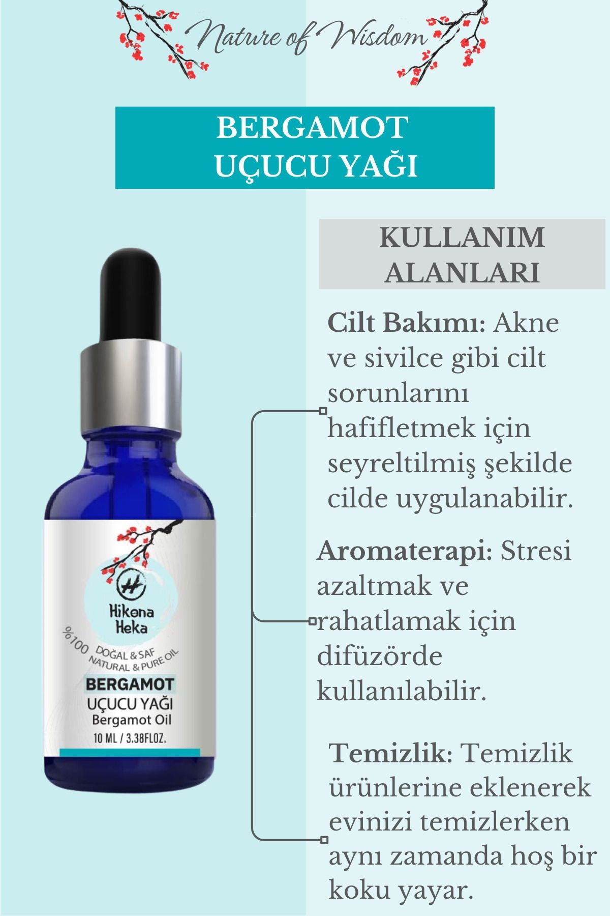 Bergamot Uçucu Yağı (Bergamot Essential Oil) %100 Saf ve Doğal 10 ml