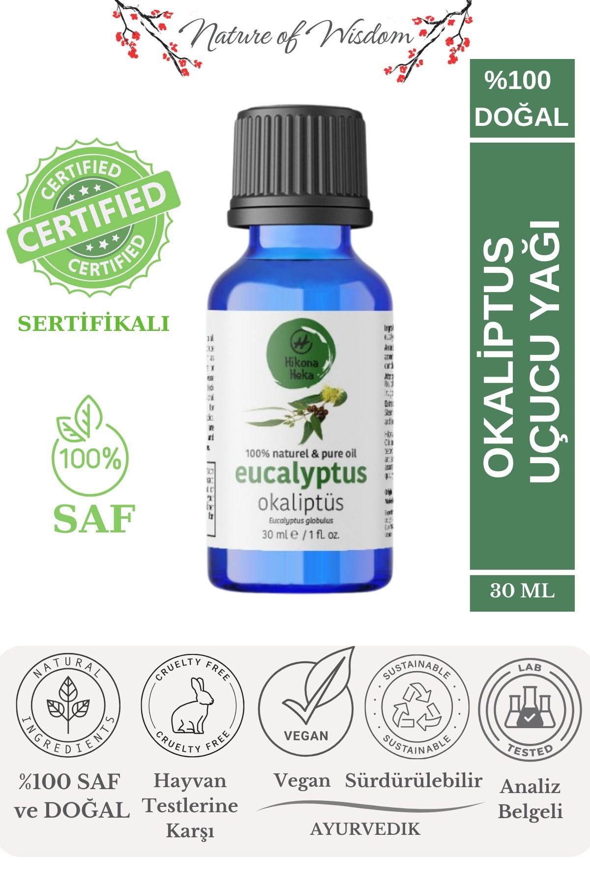 Okaliptus Uçucu Yağı ( Eucalyptus Globulus Essential Oil) %100 Saf Ve Doğal 30 ml