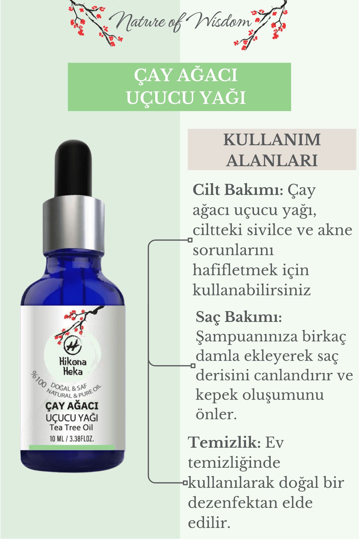 Çay Ağacı Uçucu Yağı (Tea Tree Essential Oil) %100 Saf ve Doğal 10 ml