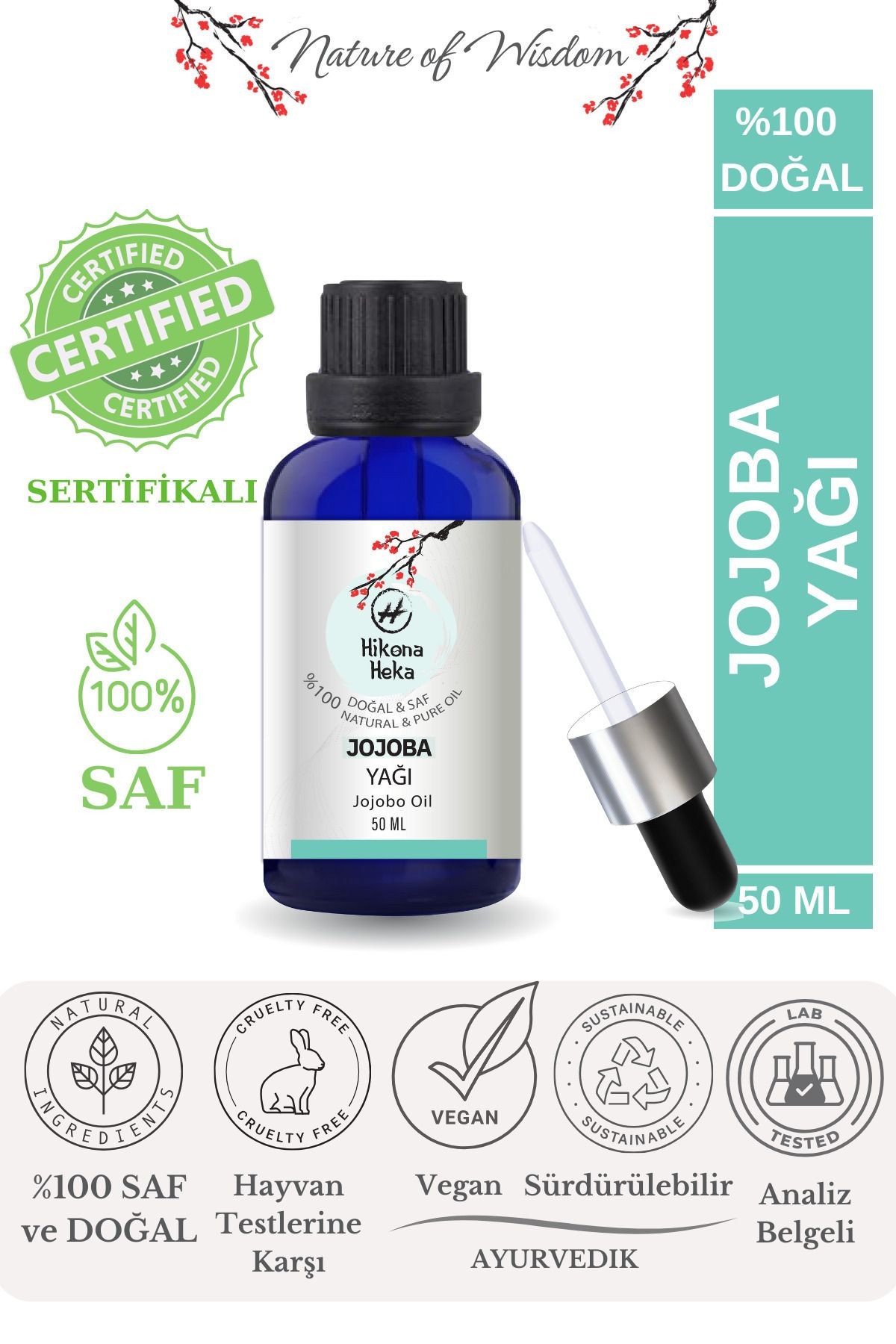 Jojoba Yağı (Jojoba Oil) %100 Saf ve Doğal Soğuk Sıkım 50 ml