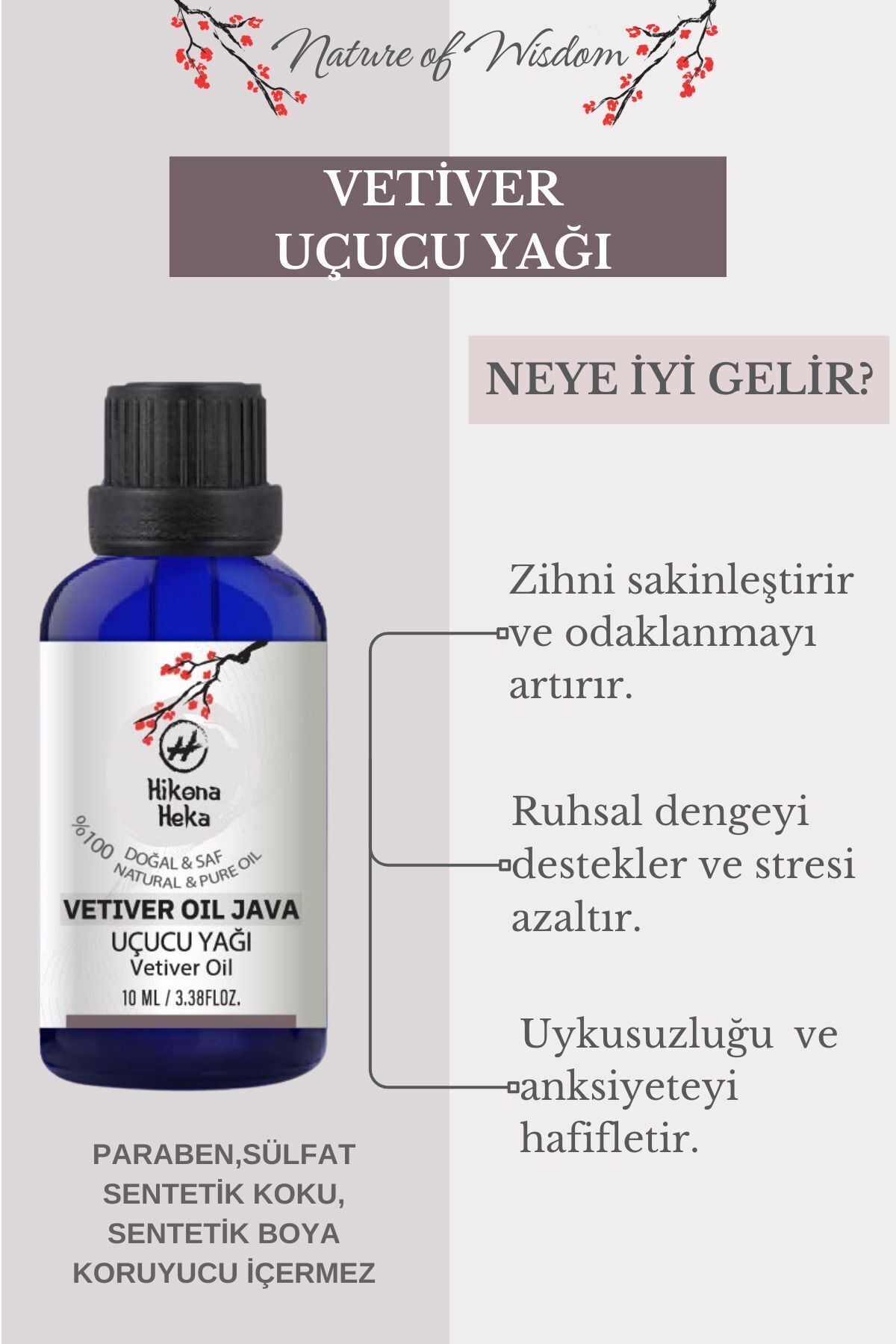 Vetiver Uçucu Yağı (Vetiver Essential Oil ) %100 Doğal Ve Saf 10 ml