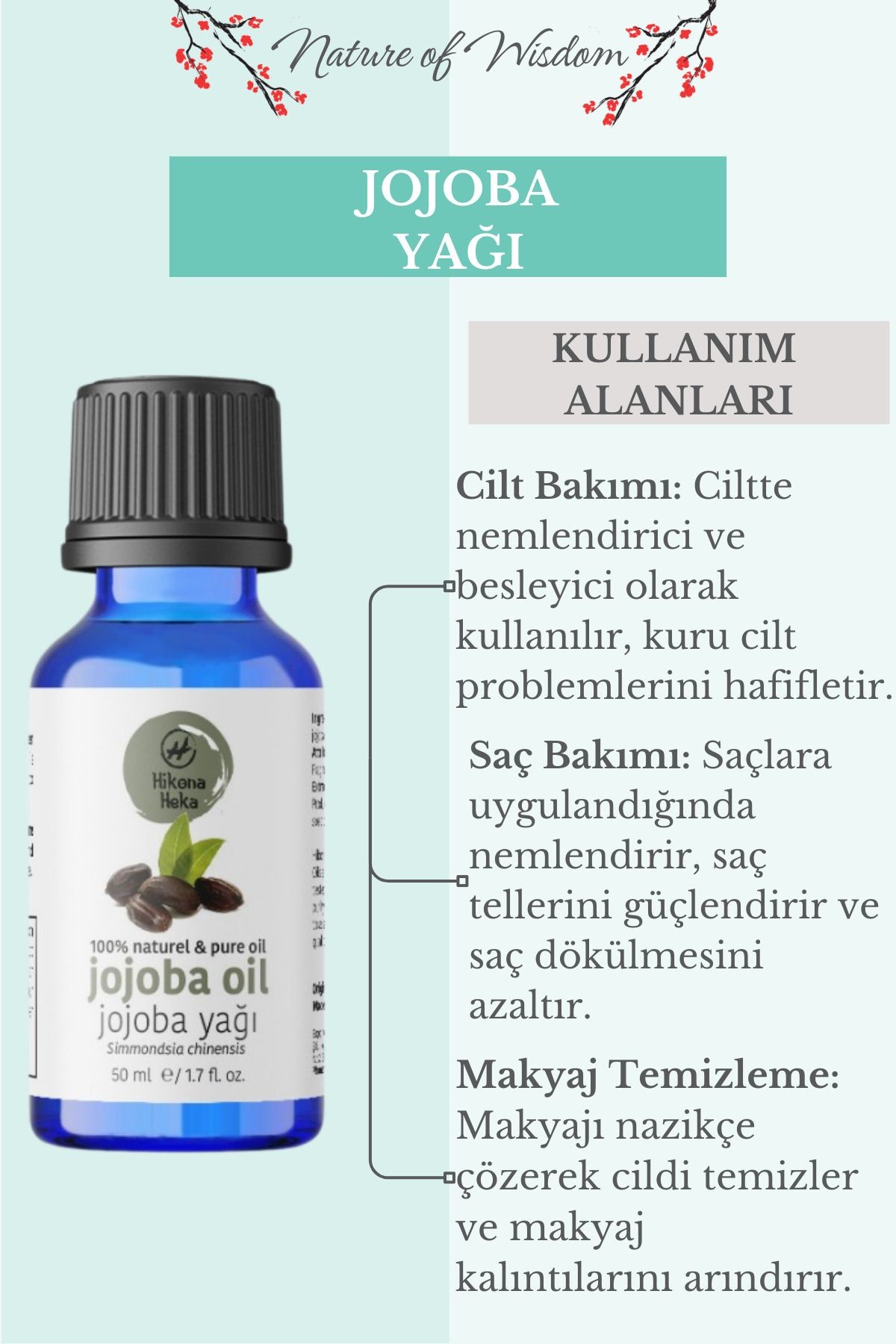 Jojoba Yağı (JOJOBA OİL) %100 Saf Ve Doğal Soğuk Sıkım 50 ml