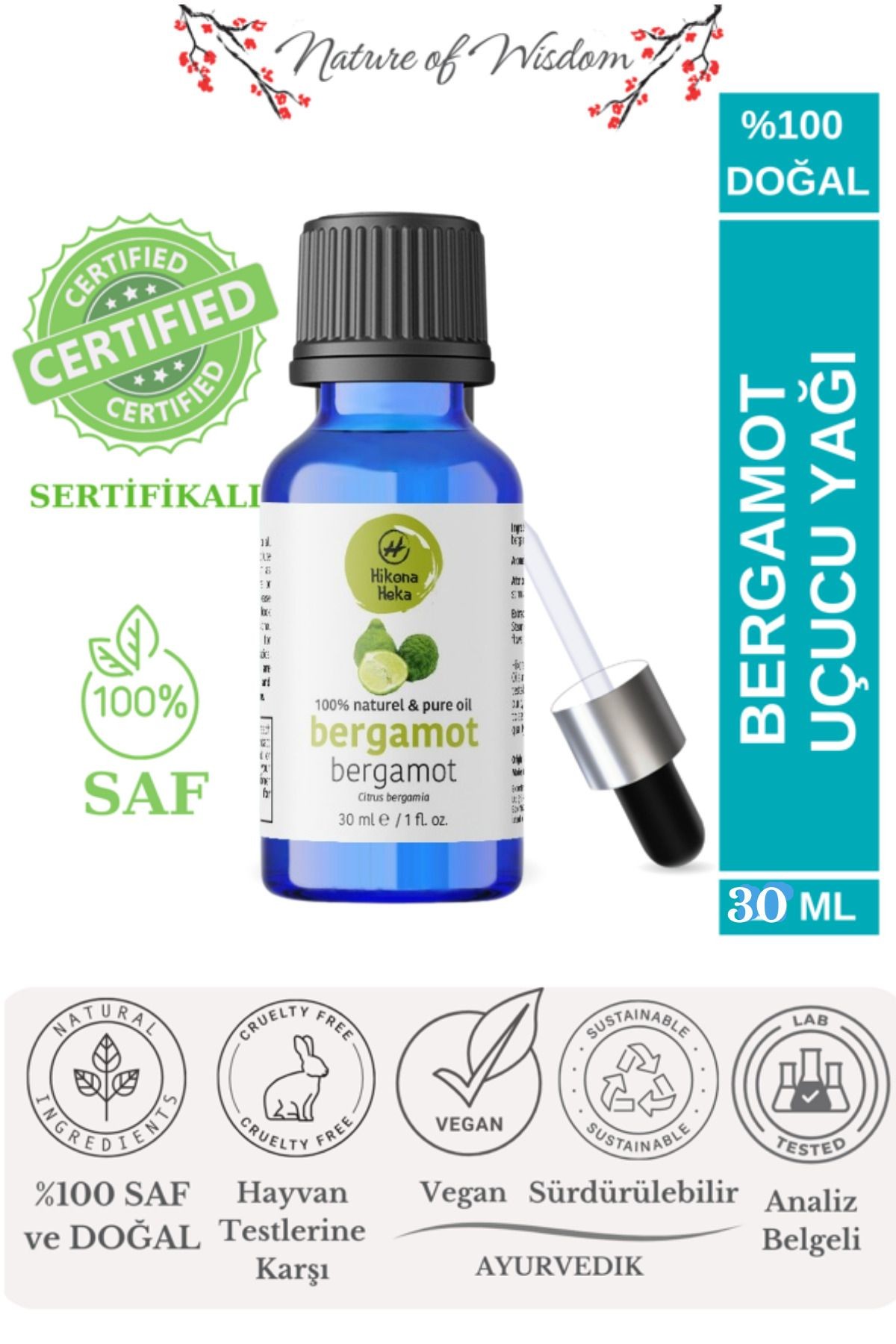 Bergamot Uçucu Yağı (BERGAMOT ESSENTİAL OİL) %100 Saf Ve Doğal 30 ml