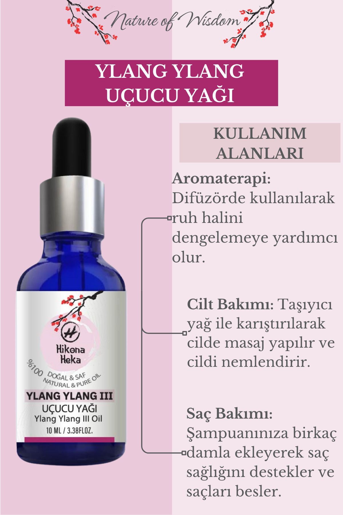 Ylang Ylang Uçucu Yağı (Ylang Ylang Essential Oil) %100 Saf ve Doğal -10 ml