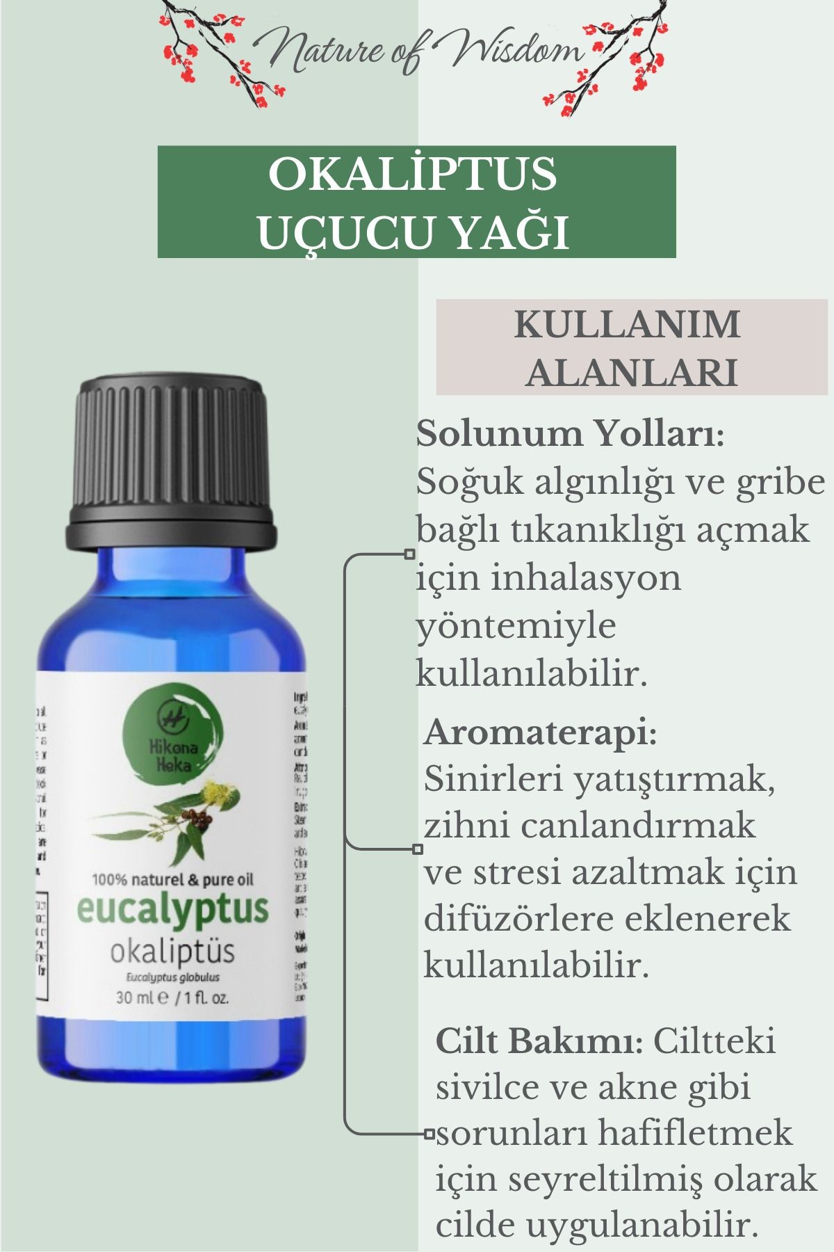 Okaliptus Uçucu Yağı ( Eucalyptus Globulus Essential Oil) %100 Saf Ve Doğal 30 ml