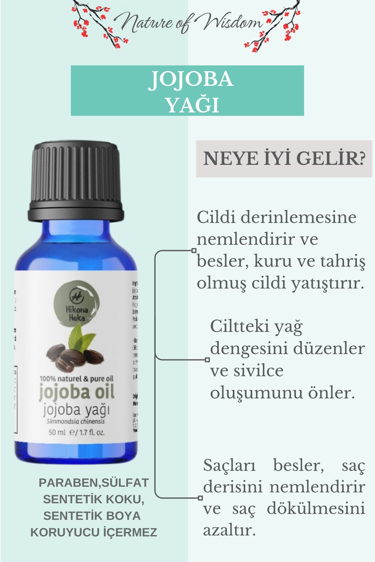 Jojoba Yağı (JOJOBA OİL) %100 Saf Ve Doğal Soğuk Sıkım 50 ml