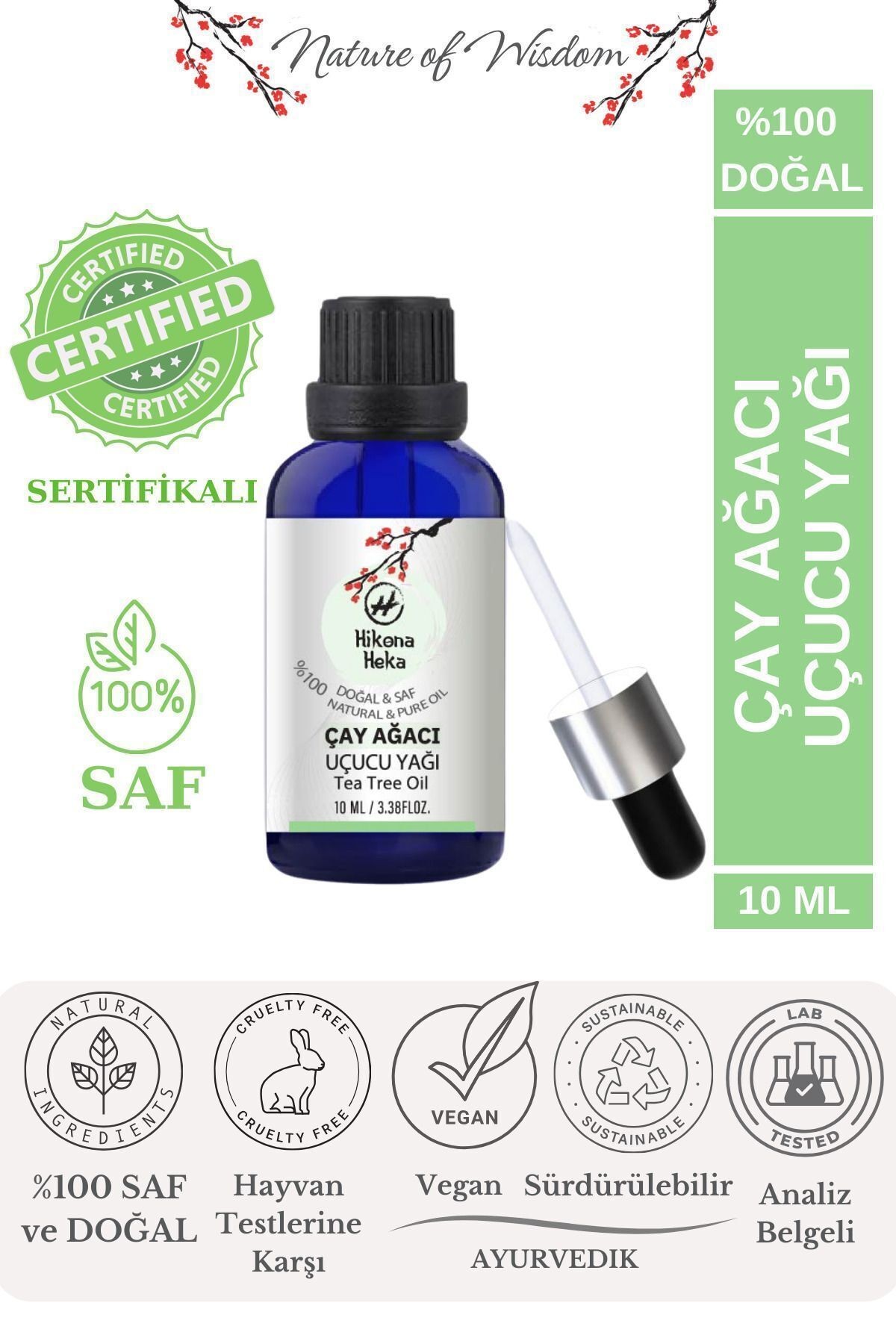 2'li Set (Okaliptus Uçucu Yağı 10 ml - Çay Ağacı Uçucu Yağı) %100 Saf ve Doğal 2x10ml