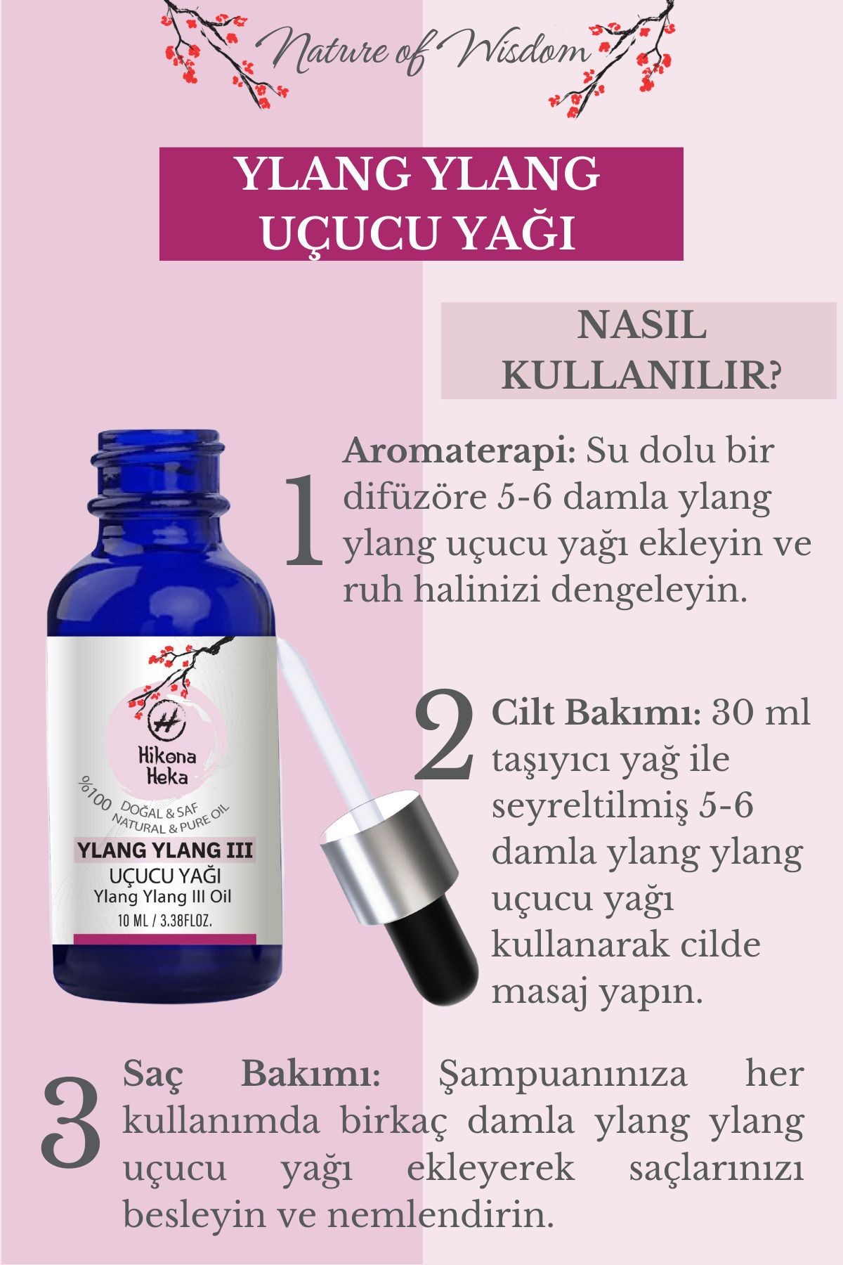 Ylang Ylang Uçucu Yağı (Ylang Ylang Essential Oil) %100 Saf ve Doğal -10 ml