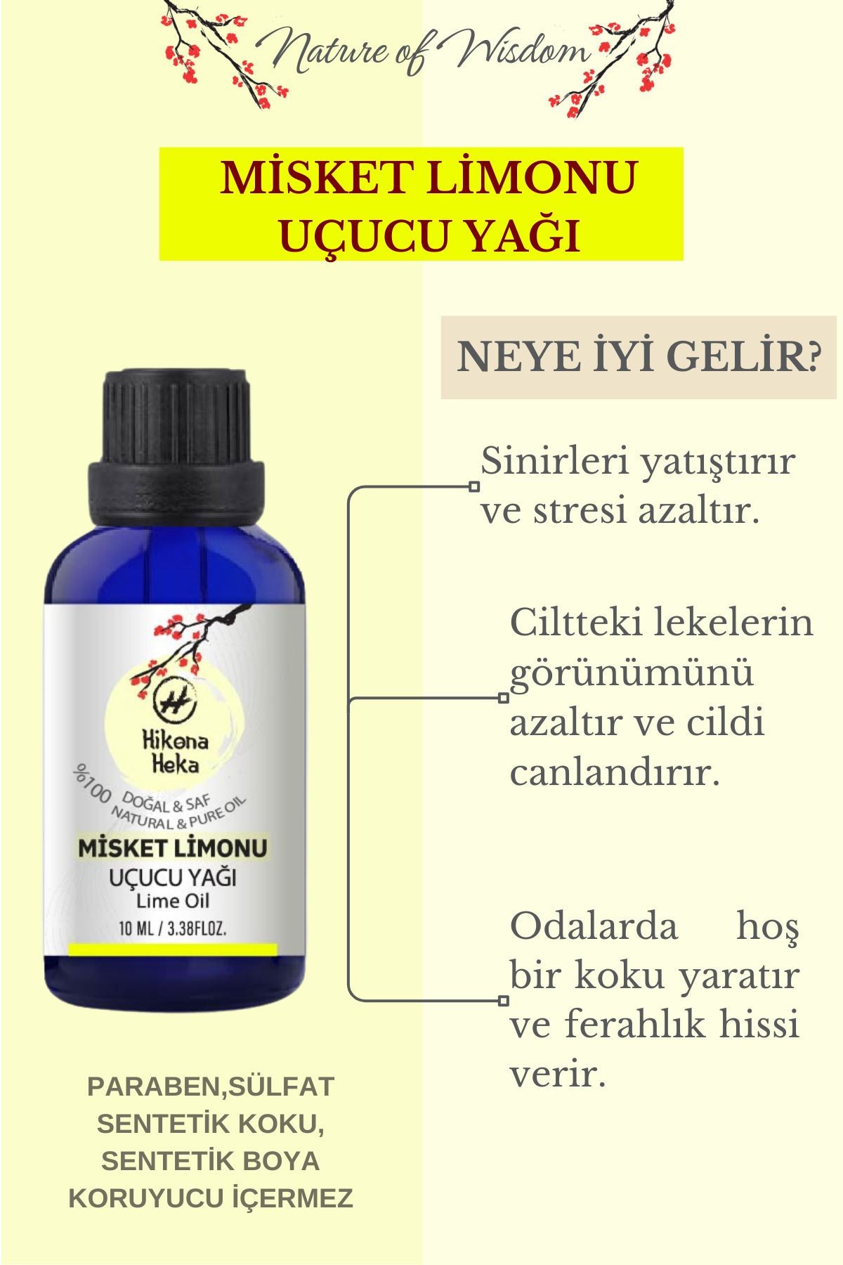 Misket Limonu Uçucu Yağı( Lime Essential Oil) %100 Doğal Ve Saf 10 ml