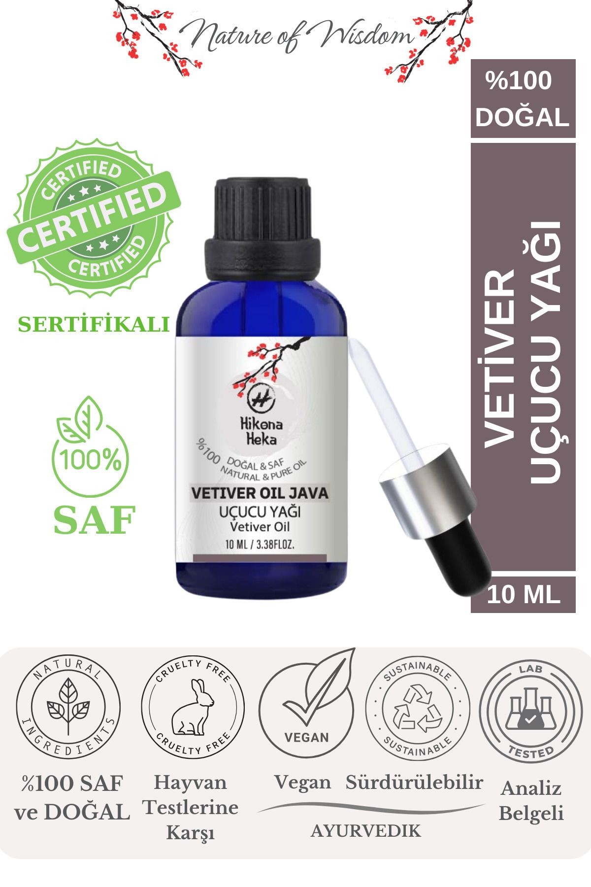 Vetiver Uçucu Yağı (Vetiver Essential Oil ) %100 Doğal Ve Saf 10 ml