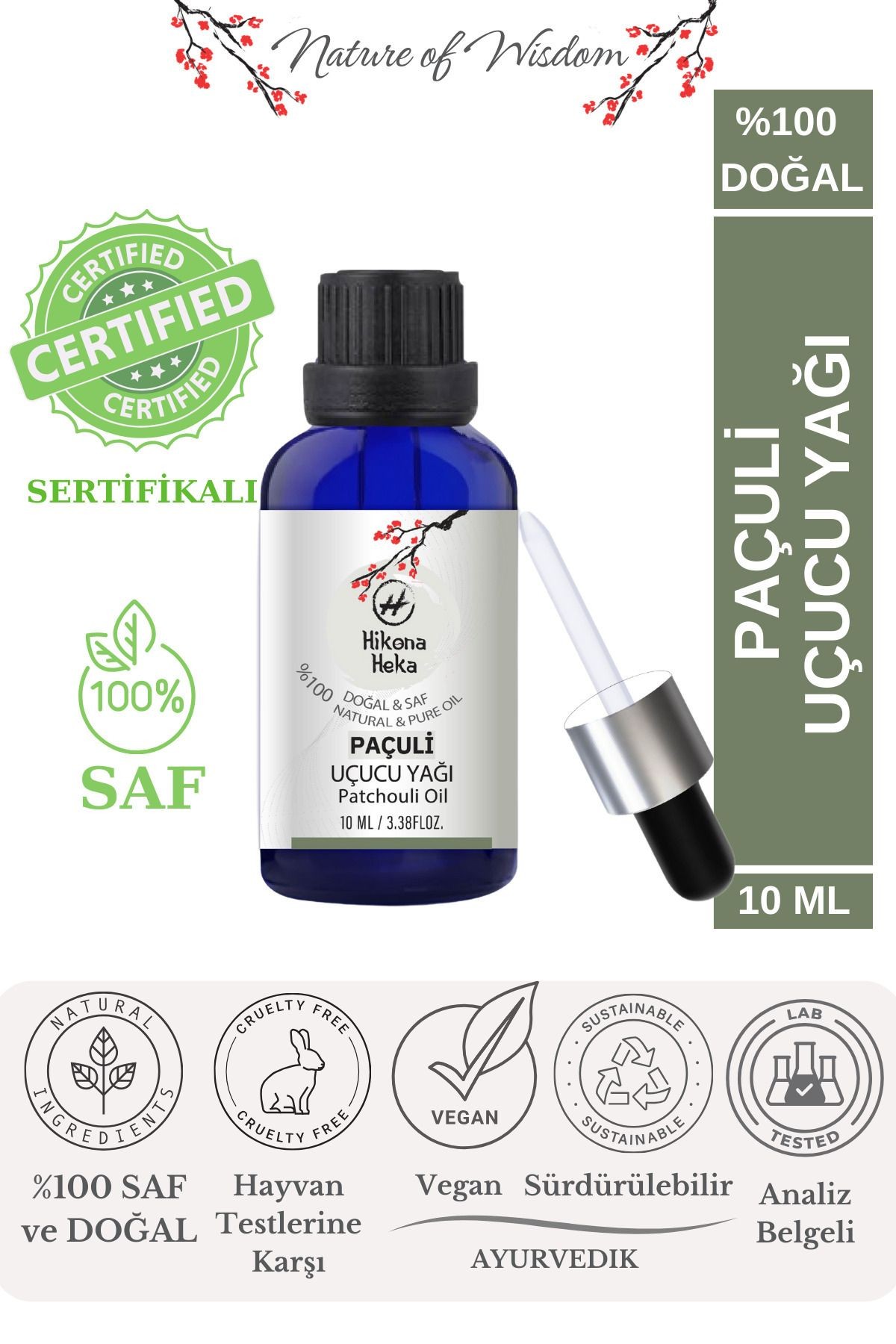 Paçuli Uçucu Yağı (Patchouli Essential Oil) %100 Saf ve Doğal 10 ml