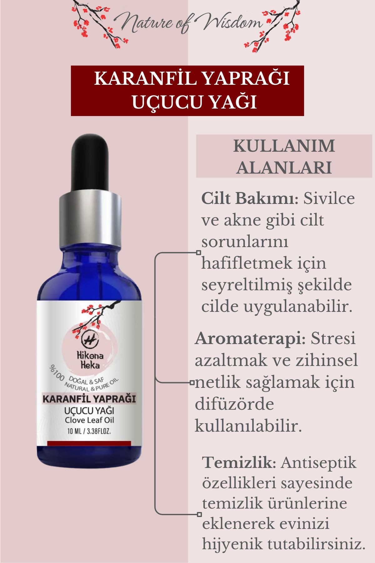 Karanfil Yaprağı Uçucu Yağı (Clove Leaf Essential Oil ) %100 Saf ve Doğal 10 ml