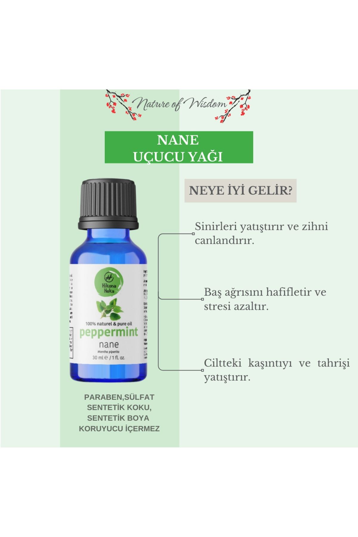 Nane Uçucu Yağı (PEPPERMİNT ESSENTİAL OİL) %100 Saf Ve Doğal 30 ml