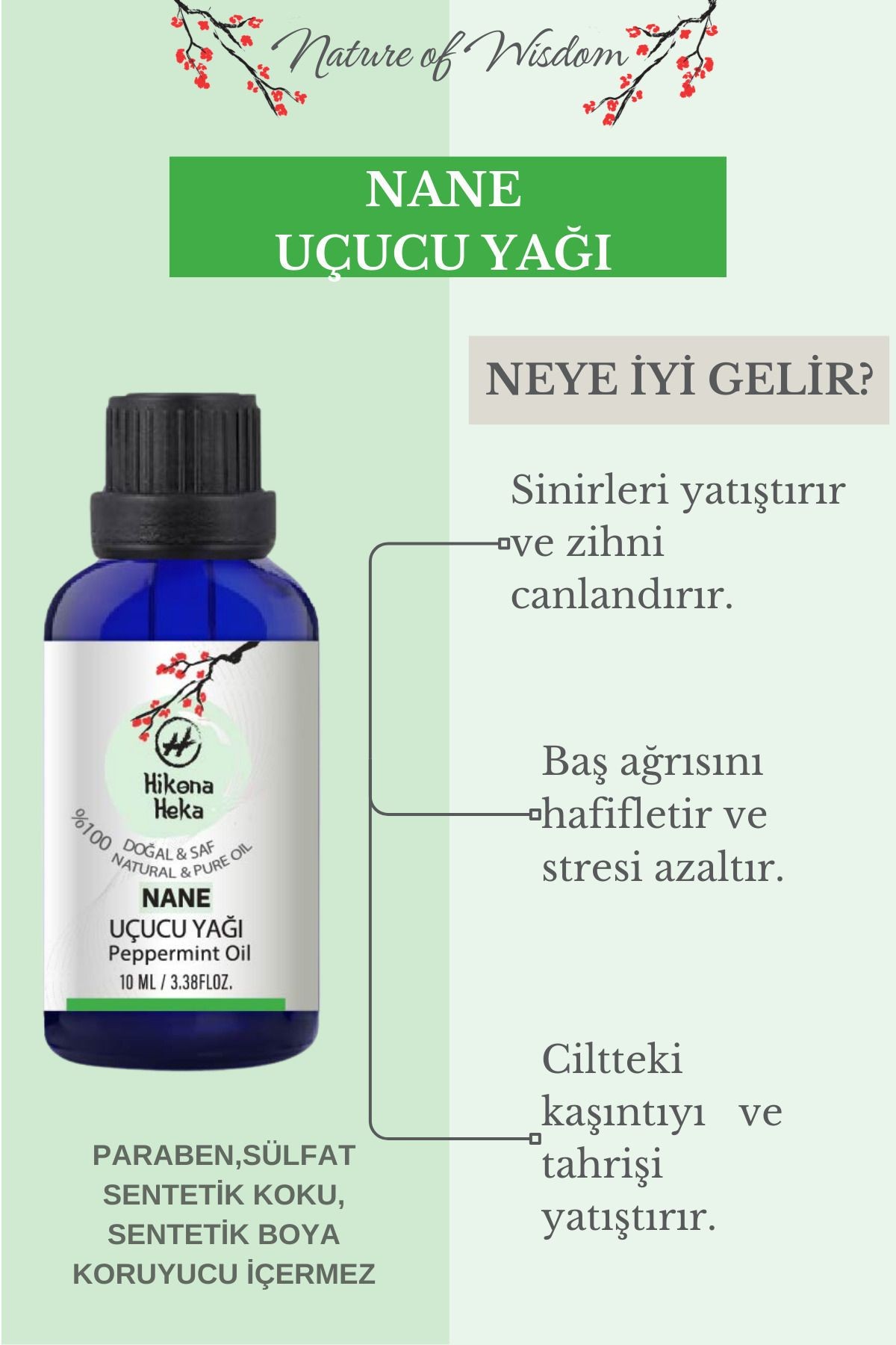 Nane Uçucu Yağı (Peppermint Essential Oil) 10 ml- %100 Doğal ve Saf