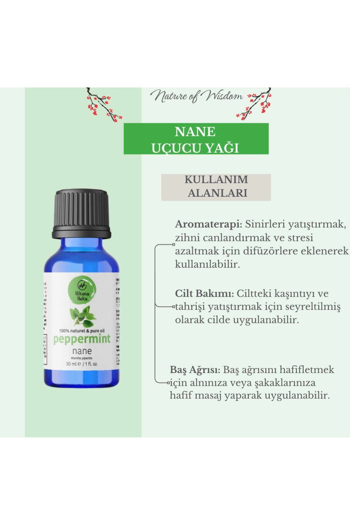 Nane Uçucu Yağı (PEPPERMİNT ESSENTİAL OİL) %100 Saf Ve Doğal 30 ml