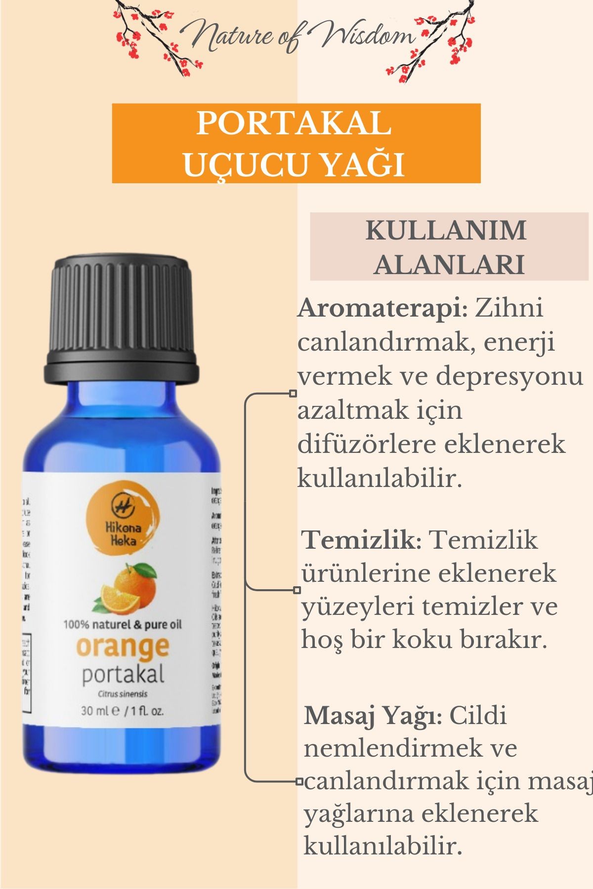 Portakal Uçucu Yağı (ORANGE ESSENTİAL OİL) %100 Saf Ve Doğal 30 ml