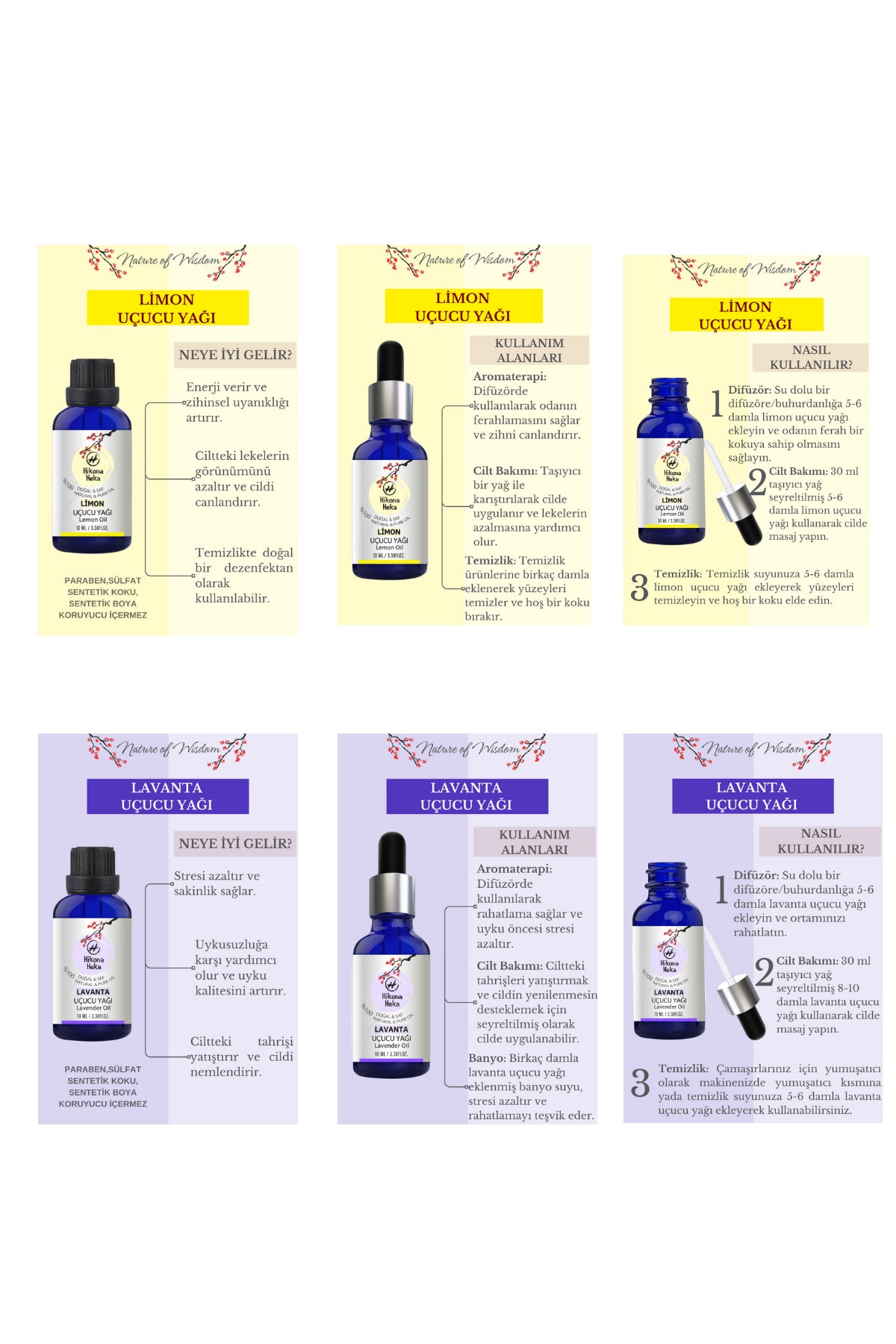 Hafıza -Zihin Açıklığı- Sakinlik ( Biberiye-Limon-Lavanta Uçucu Yağı) %100 Saf Ve Doğal 3X10 ml SET