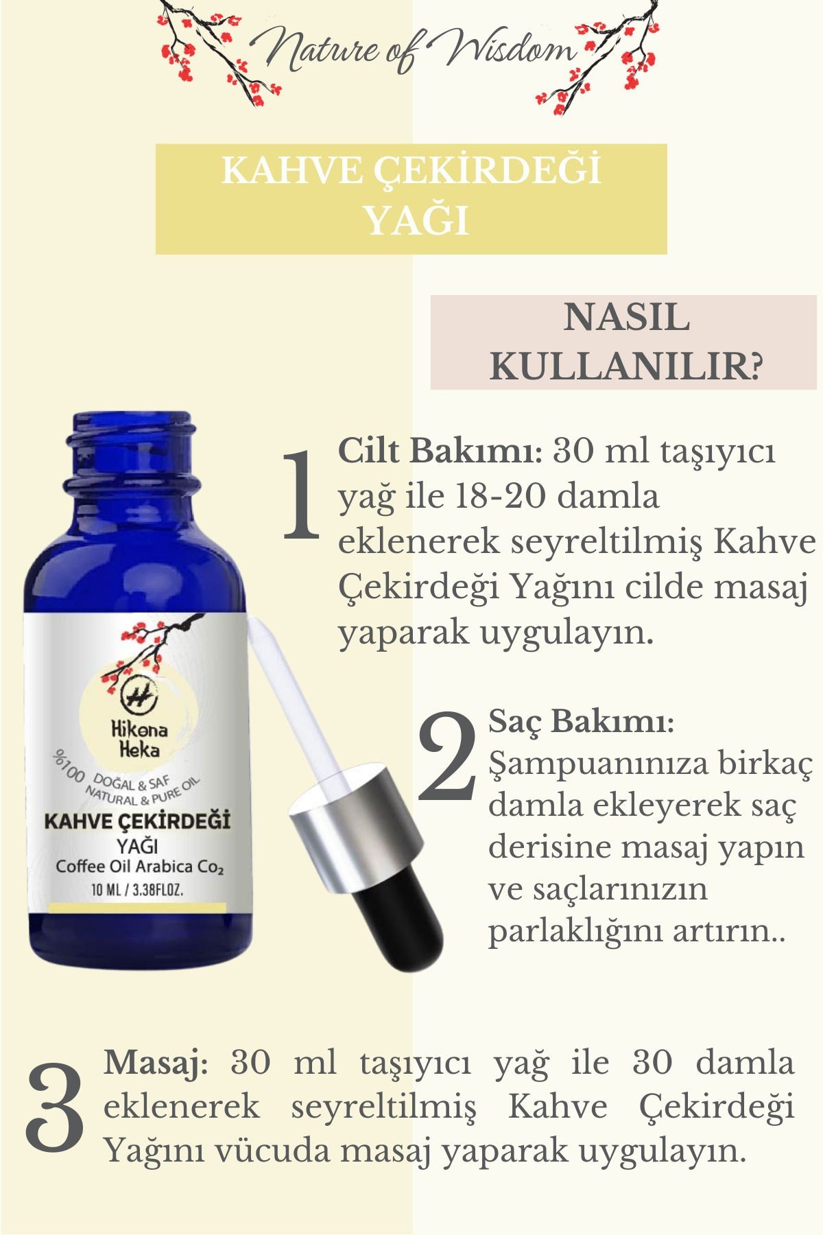 Kahve Yağı (Coffee Co2 Extract Oil) %100 Saf ve Doğal 10 ml