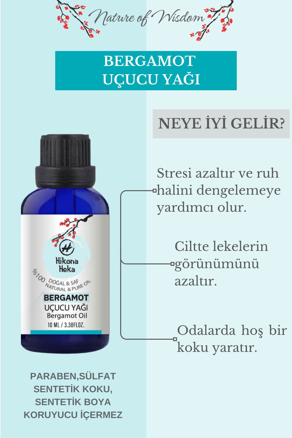 Bergamot Uçucu Yağı (Bergamot Essential Oil) %100 Saf ve Doğal 10 ml