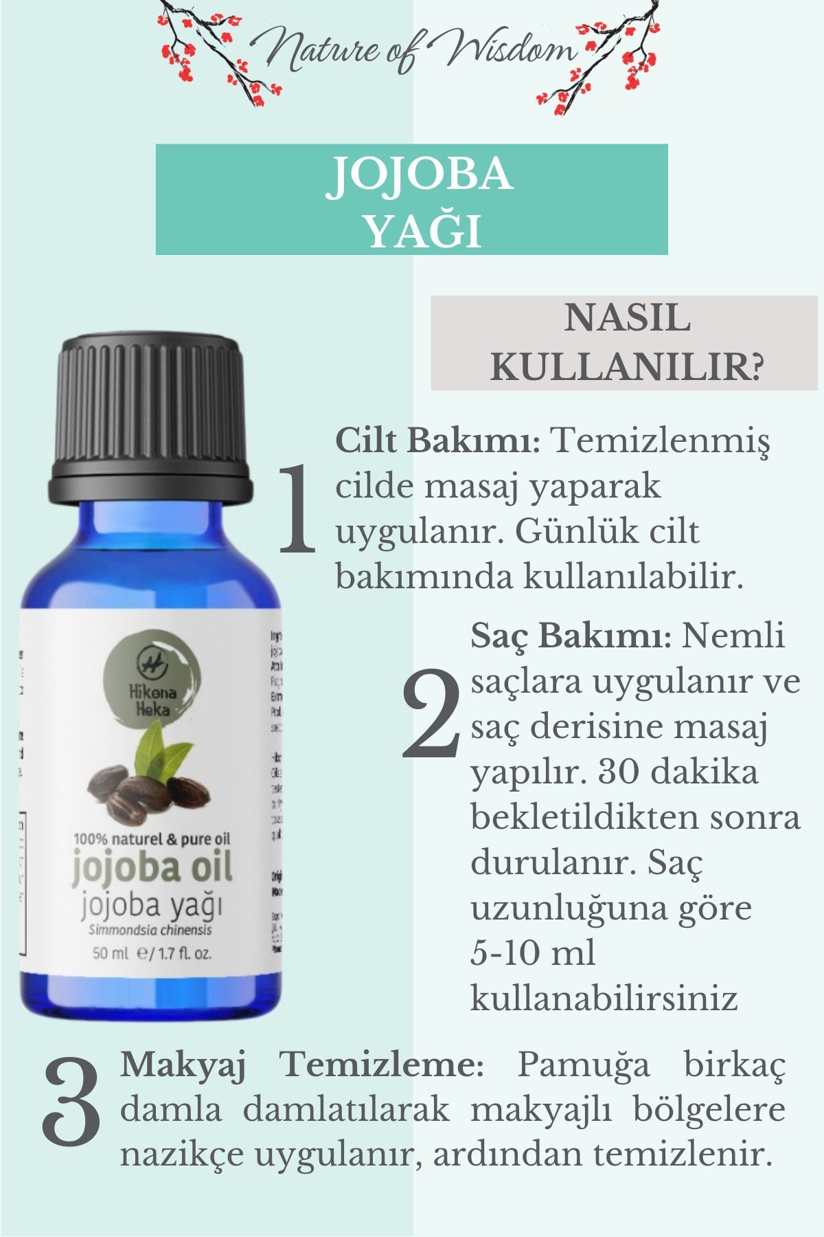 Jojoba Yağı (JOJOBA OİL) %100 Saf Ve Doğal Soğuk Sıkım 50 ml