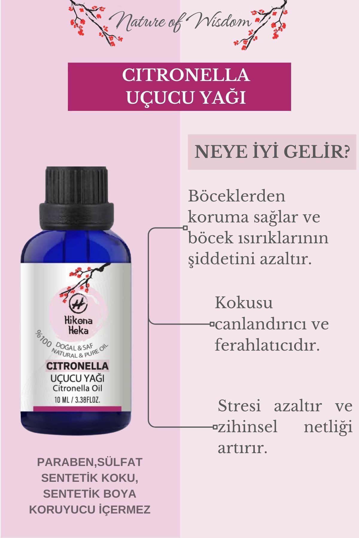 2 Adet Citronella Uçucu Yağı(Citronella Essential Oil)%100 Saf ve Doğal Yağ(2x10 ml)