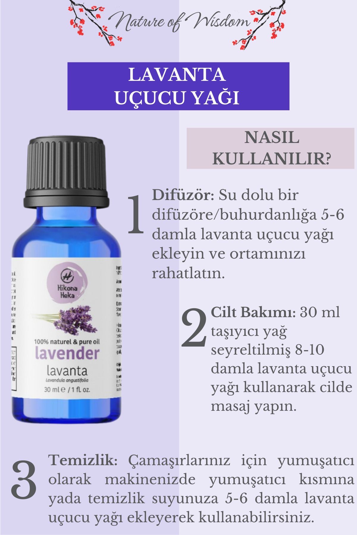 Lavanta Uçucu Yağı (LAVANDER ESSENTİAL OİL) %100 Saf Ve Doğal 30 ml