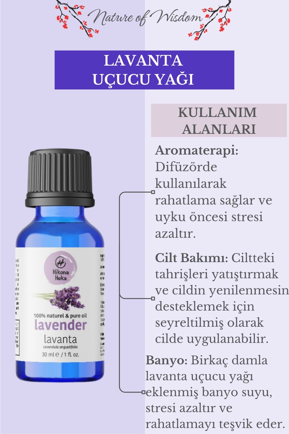 Lavanta Uçucu Yağı (LAVANDER ESSENTİAL OİL) %100 Saf Ve Doğal 30 ml