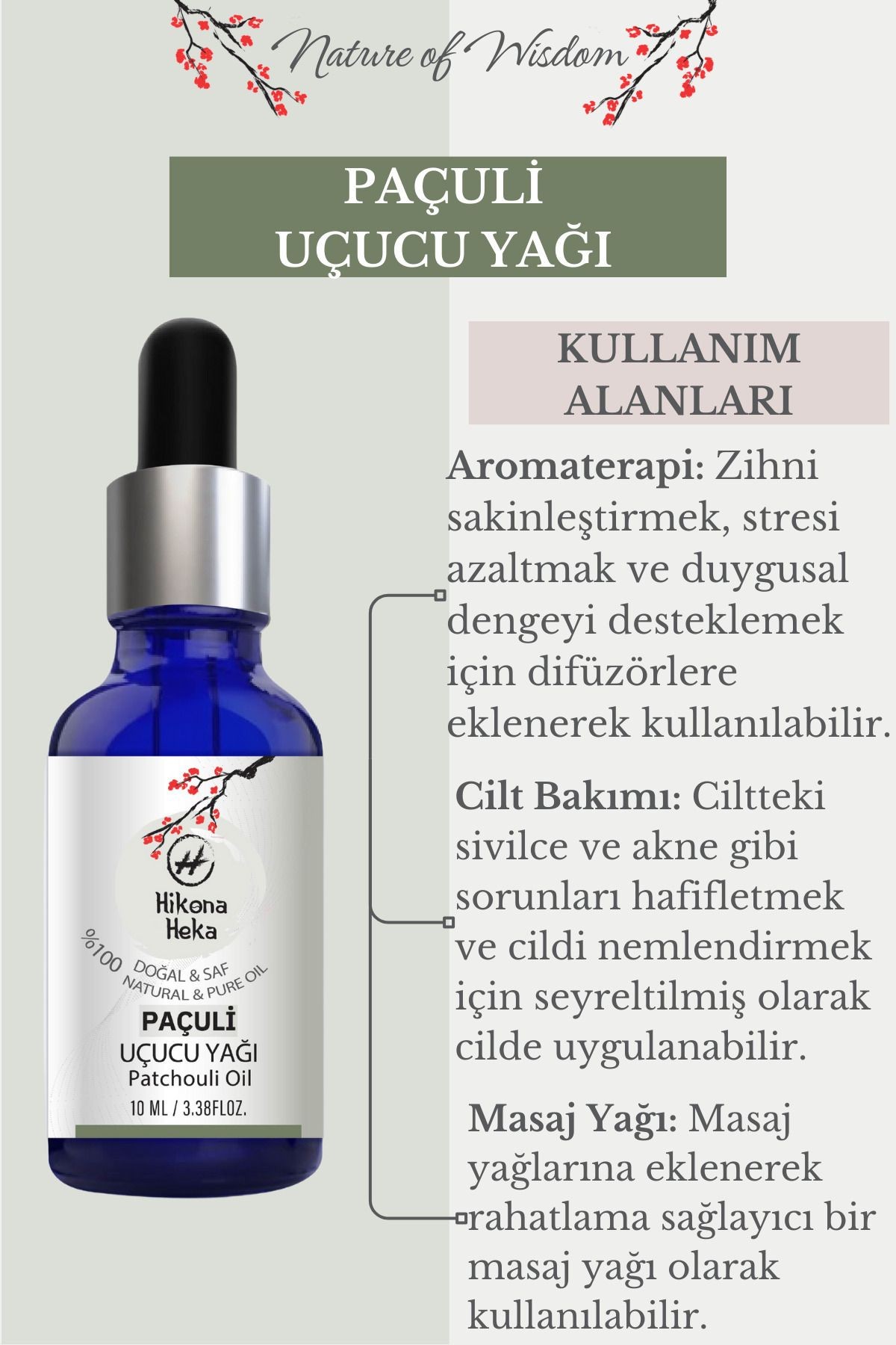 Paçuli Uçucu Yağı (Patchouli Essential Oil) %100 Saf ve Doğal 10 ml