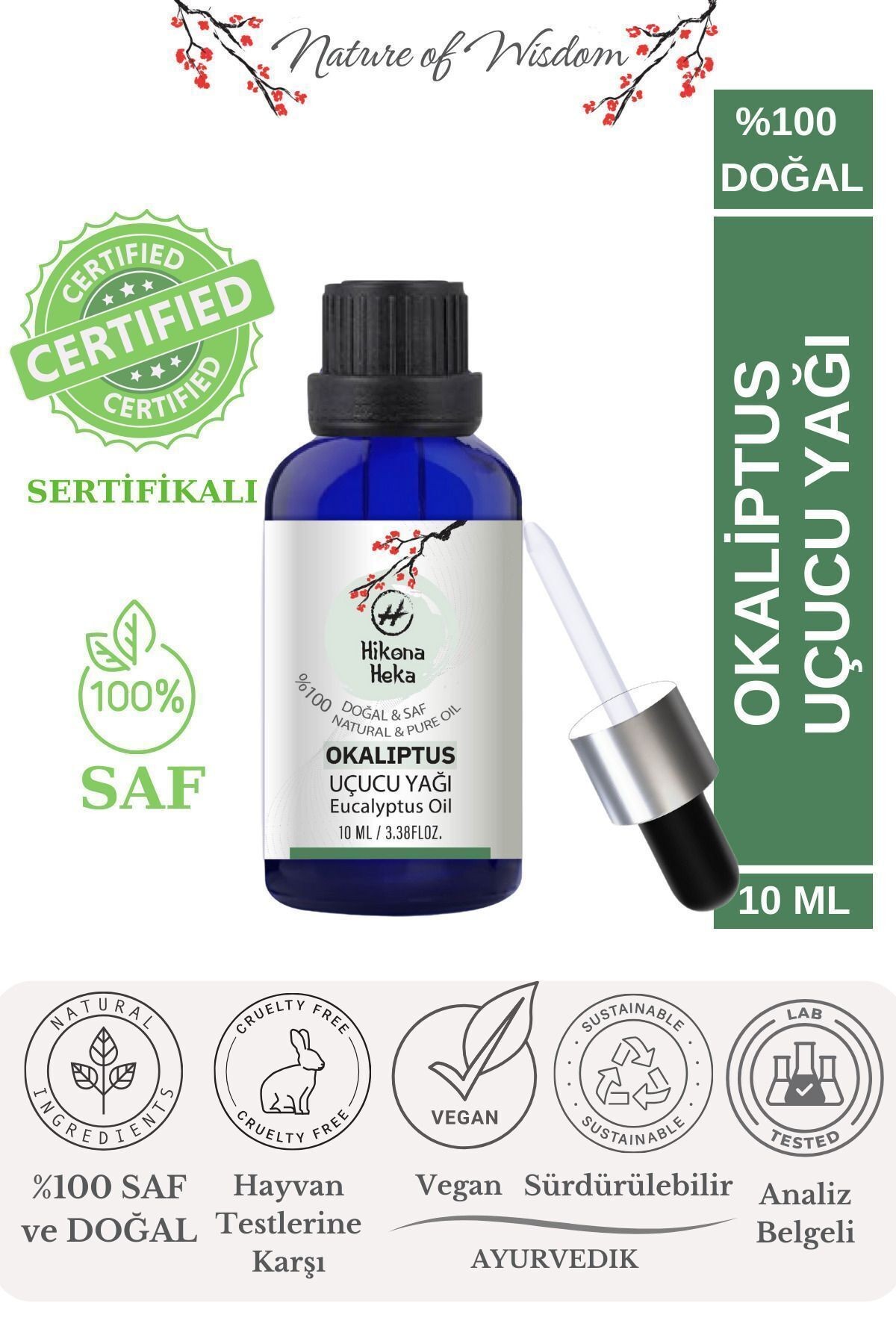 2'li Set (Okaliptus Uçucu Yağı 10 ml - Çay Ağacı Uçucu Yağı) %100 Saf ve Doğal 2x10ml