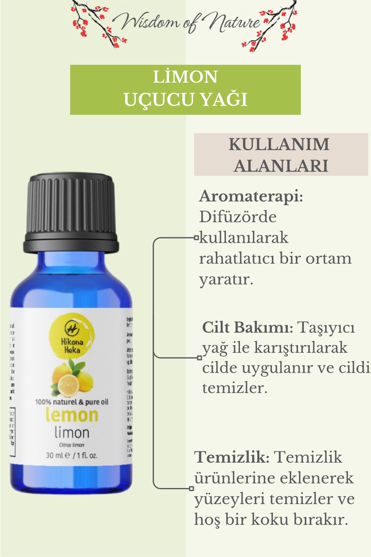 Limon Uçucu Yağı (LEMON ESSENTİAL OİL)%100 Saf Ve Doğal 30 ml