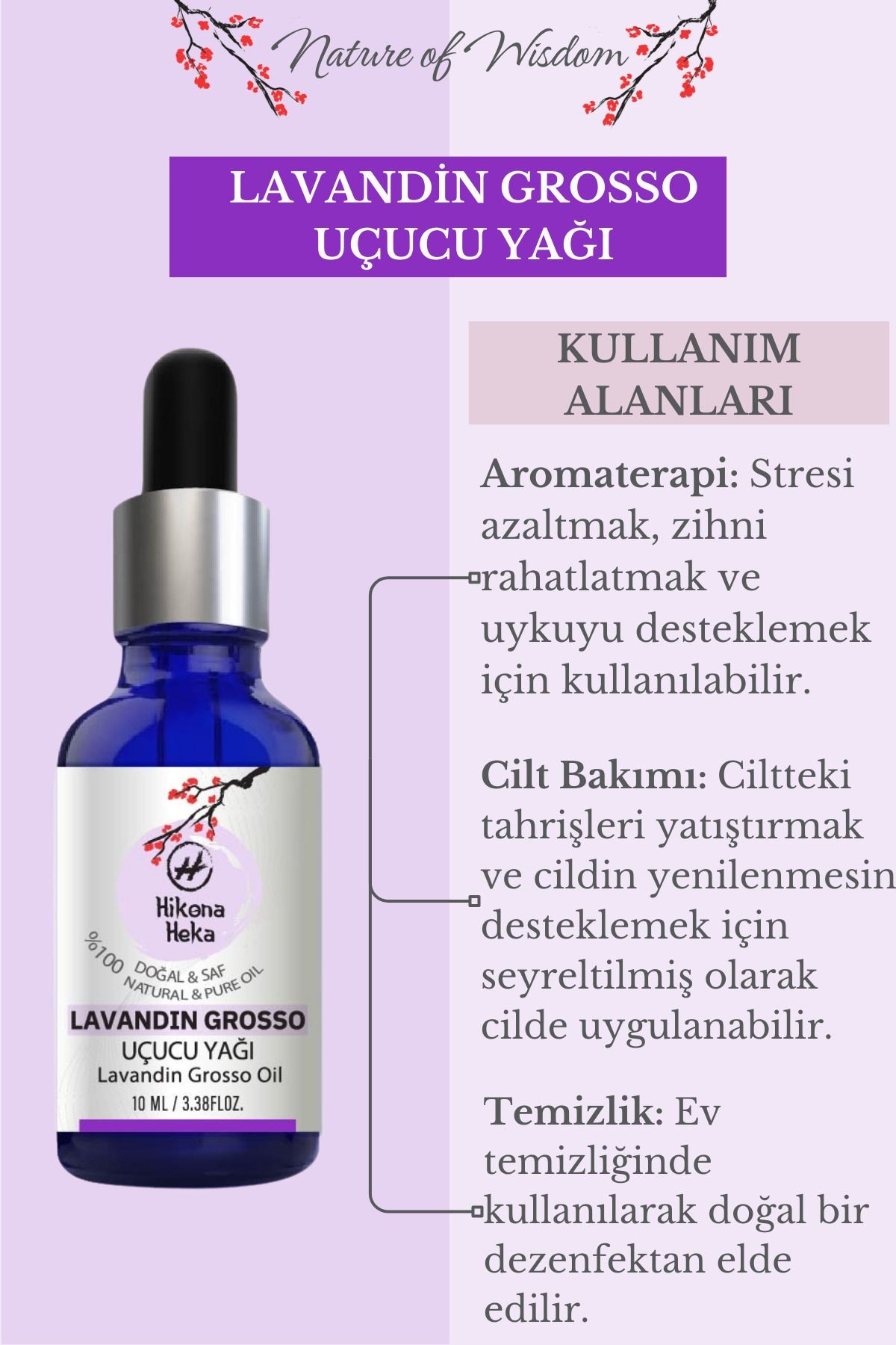 Melez Lavanta Uçucu Yağı (Lavandin Grosso Essential Oil) %100 Saf ve Doğal 10 ml