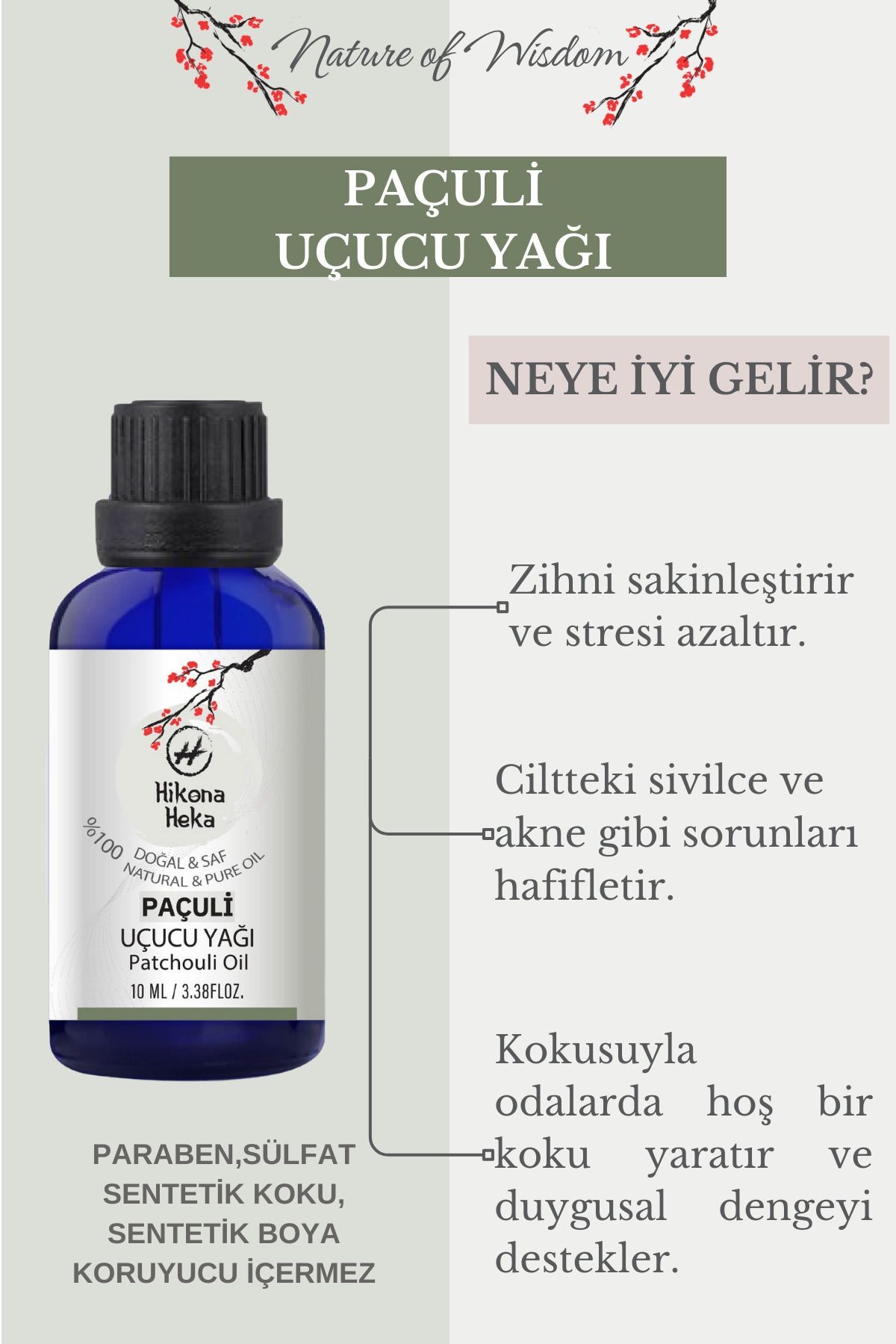 Paçuli Uçucu Yağı (Patchouli Essential Oil) %100 Saf ve Doğal 10 ml