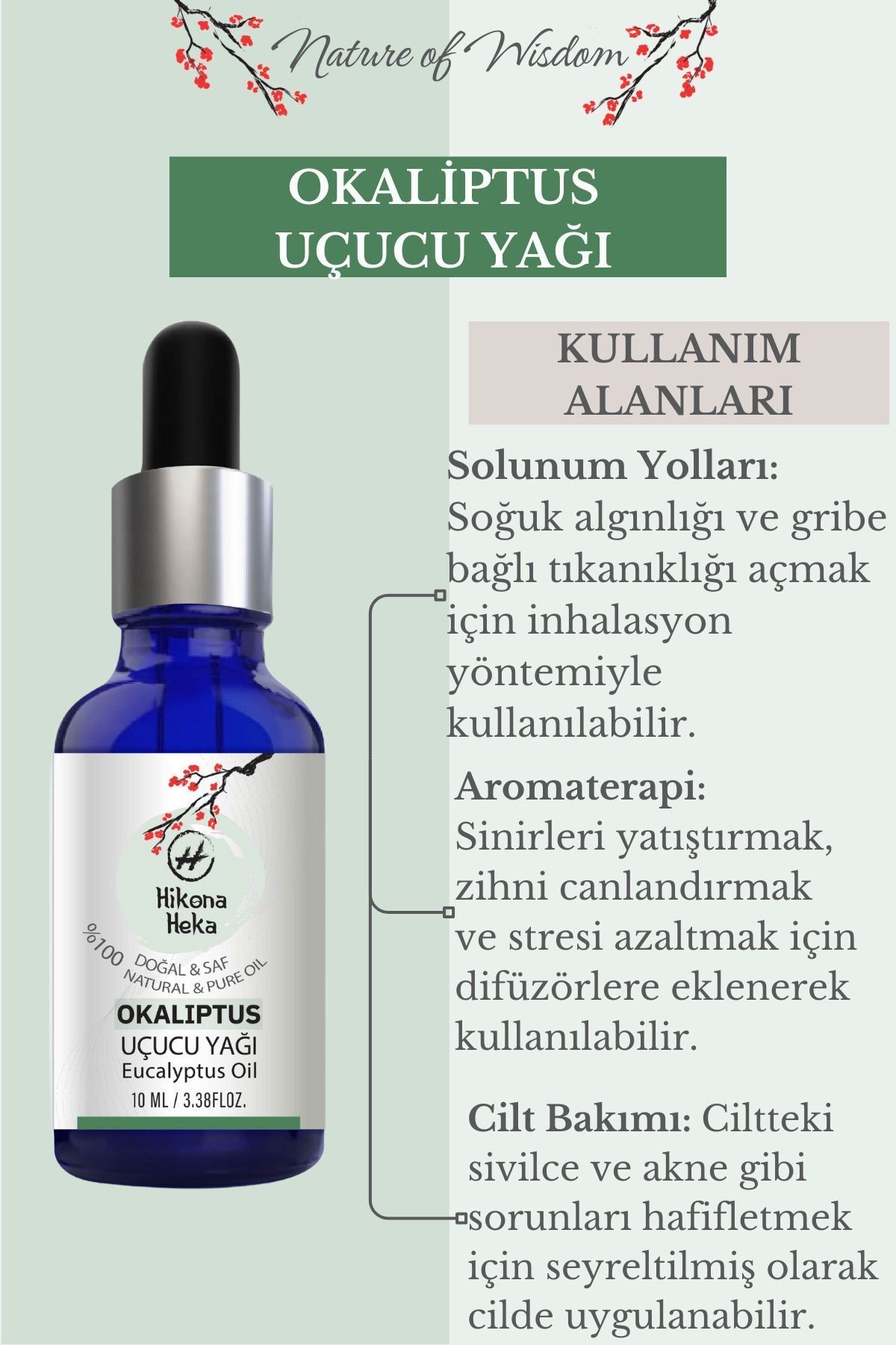 Okaliptus Uçucu Yağı ( Eucalyptus Globulus Essential Oil) %100 Doğal Ve Saf -10 ml